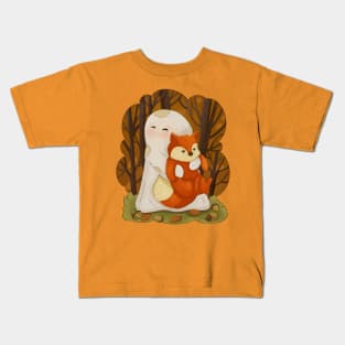 The Happy Ghost Embraces The Furious Fox Kids T-Shirt